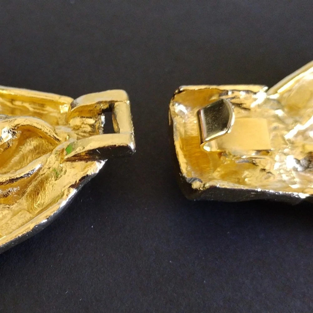1986 Mimi Di N bow belt buckle gold-plated 2pc
